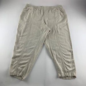 Old Navy Natural Linen Blend High Rise Slim Leg Ankle Pant 2X